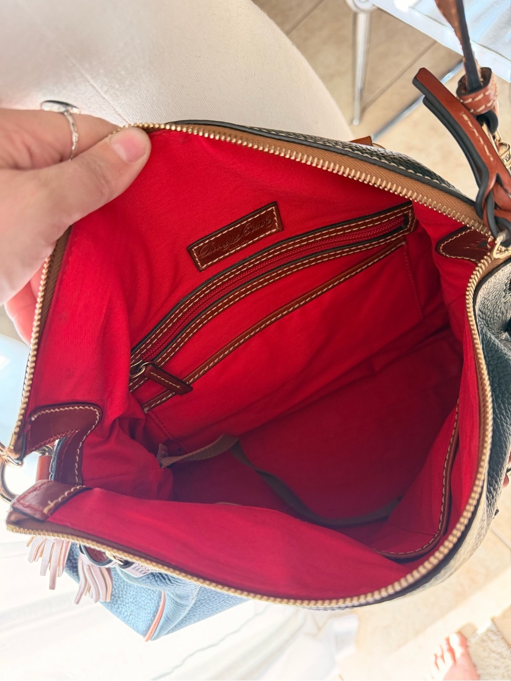 Authentic Dooney & Bourke Pebbled Leather Medium Satchel - Picture 5 of 11